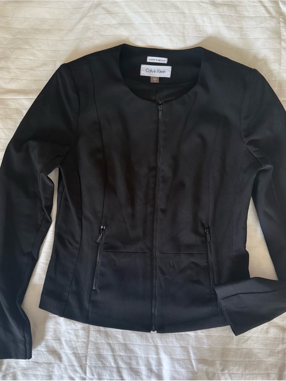 Calvin Klein Black Zip-Front Women's Blazer Jacket